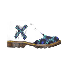 Load image into Gallery viewer, Blu/teal print Women&#39;s Canvas Chukka Boots (Model 2402-1)
