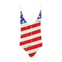 Load image into Gallery viewer, #SWS12 PATRIOTIC Sexy Lacing Backless One-Piece Swimsuit (Model S10)
