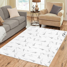 Load image into Gallery viewer, Hair scissor print blk/white Area Rug7&#39;x5&#39;

