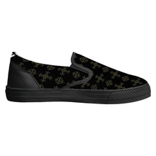 Load image into Gallery viewer, Coach/teach theme print Slip-on Shoes - Black
