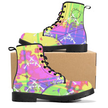 Load image into Gallery viewer, Girls n Guns print candi colors D41 Leather Boots
