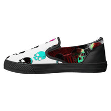 Load image into Gallery viewer, Multicolored skull print D31 Slip-on Shoes - Black
