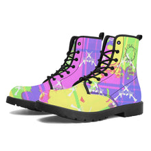 Load image into Gallery viewer, Girls n Guns print candi colors D41 Leather Boots

