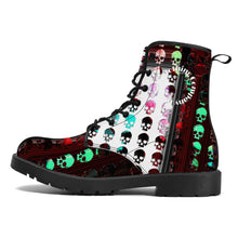 Load image into Gallery viewer, Multicolored skull print Leather Boots unisex
