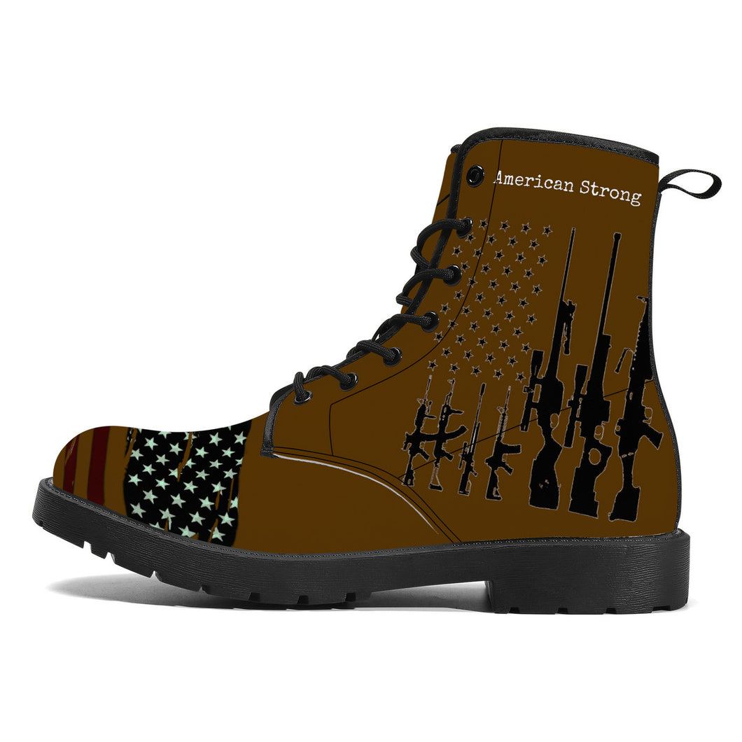 American strong print D41 Leather Boots
