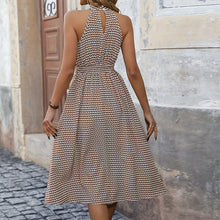 Load image into Gallery viewer, Elegant Halter Dress Women High Waist Corrugated Sleeveless A line Dress
