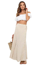 Load image into Gallery viewer, Spring Summer Office Stitching Clinch Mid Waist Classic Plaid Half-Length Large Swing Skirt
