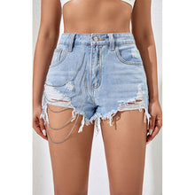 Load image into Gallery viewer, Shorts Sexy Shorts Denim Pants Street Chain Shorts Light Color Denim
