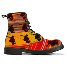 Load image into Gallery viewer, Skateboard art print D41 Leather Boots unisex
