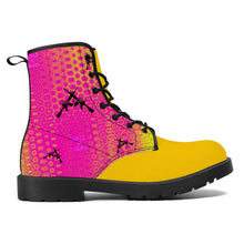 Load image into Gallery viewer, Girls n Guns gold/pink print D41 Leather Boots
