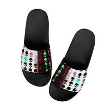 Load image into Gallery viewer, Multicolored skull print D30 Slide Sandals - Black
