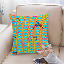 Load image into Gallery viewer, Girls n Guns teal sq print D46 Pillow Covers
