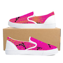 Load image into Gallery viewer, Girls n Guns pink circle print D31 Slip-on Shoes - White
