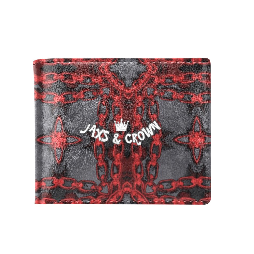 Red Harmony abstract Bifold Wallet with Coin Pocket (Model 1706)