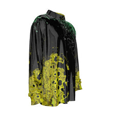 Load image into Gallery viewer, Blk/yell-green Print Men&#39;s Imitation Silk Long-Sleeved Shirt
