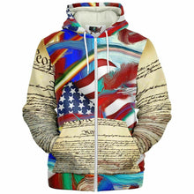 Load image into Gallery viewer, Sherpa hoodie united 2 constitutional print
