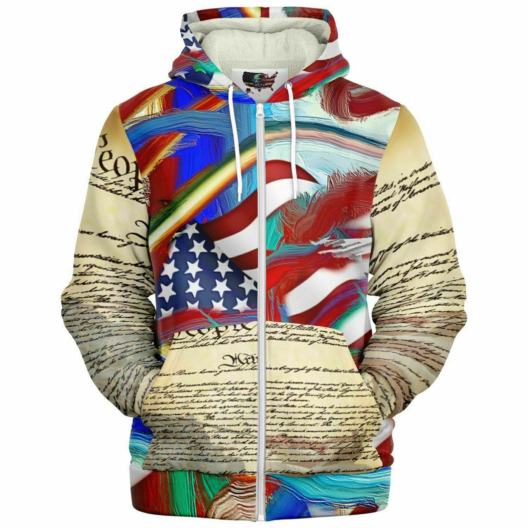 Sherpa hoodie united 2 constitutional print