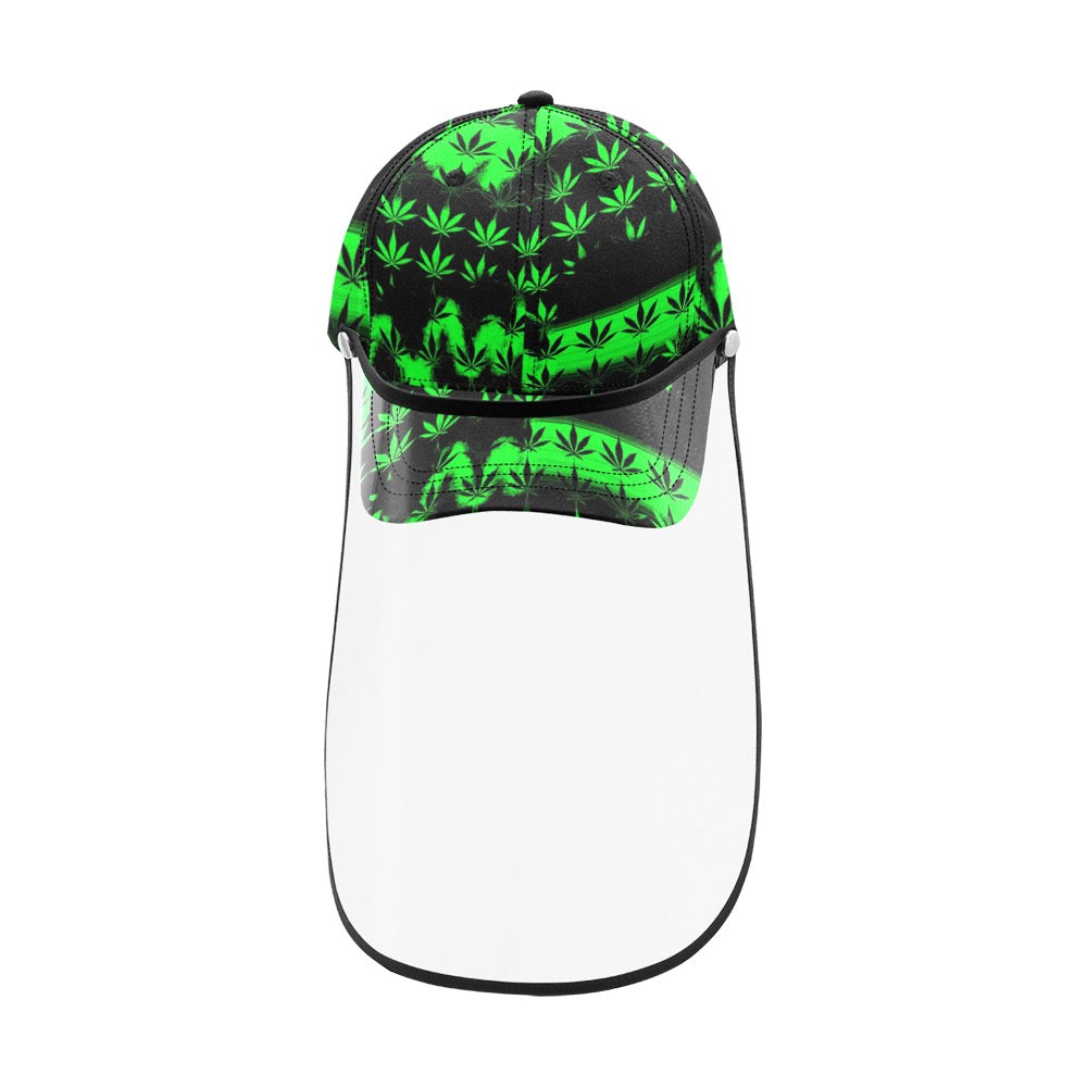 Marijuana print Dad Cap (Detachable Face Shield)