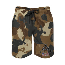Load image into Gallery viewer, #rr6 Cocknload Camo with USA /gun print Men&#39;s casual beach shorts
