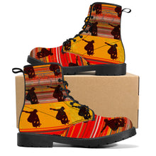 Load image into Gallery viewer, Skateboard art print D41 Leather Boots unisex
