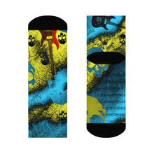 Load image into Gallery viewer, Guitarist skull print Crew Socks

