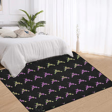 Load image into Gallery viewer, Girls n Guns print blk Area Rug with Black Binding 7&#39;x5&#39;
