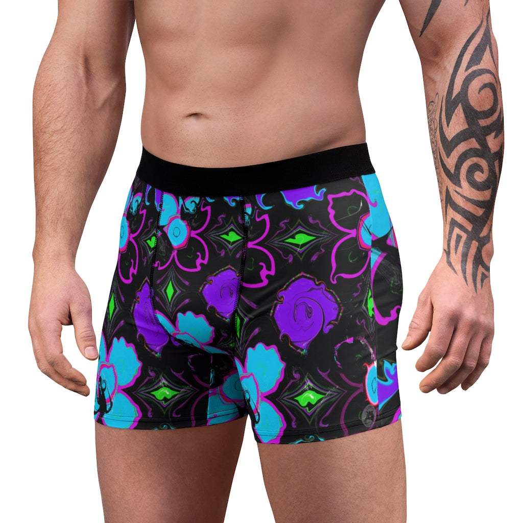 Men's Boxer Briefs purple flower print