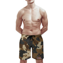 Load image into Gallery viewer, #rr6 Cocknload Camo with USA /gun print Men&#39;s casual beach shorts
