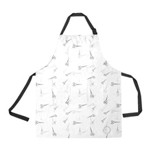 Load image into Gallery viewer, Hair scissor print blk/white All Over Print Apron
