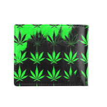 Load image into Gallery viewer, Green marijuana print wallet Bifold Wallet with Coin Pocket (Model 1706)
