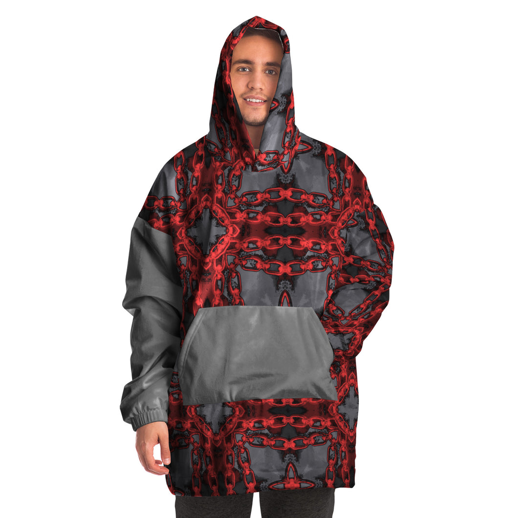 Red Harmony abstract print snug hoodie