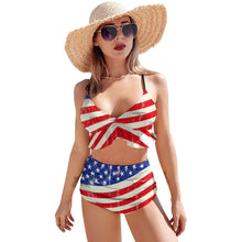 Load image into Gallery viewer, #WSW5 PATRIOTIC Sexy Suspender Two-Piece Bikini Swimsuit
