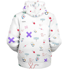 Load image into Gallery viewer, Nurses/Doctors themed print microfleece zip up hoodies
