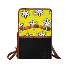 Load image into Gallery viewer, Blk yello/flowers print Waterproof Canvas Bag-Brown (All Over Print) (Model 1641)
