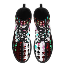 Load image into Gallery viewer, Multicolored skull print Leather Boots unisex

