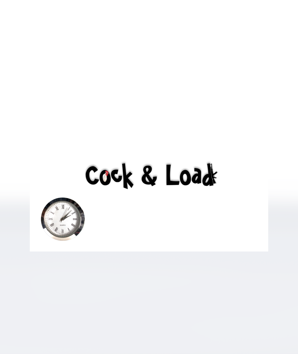 Cock n load Glass Plaque with Clock (5