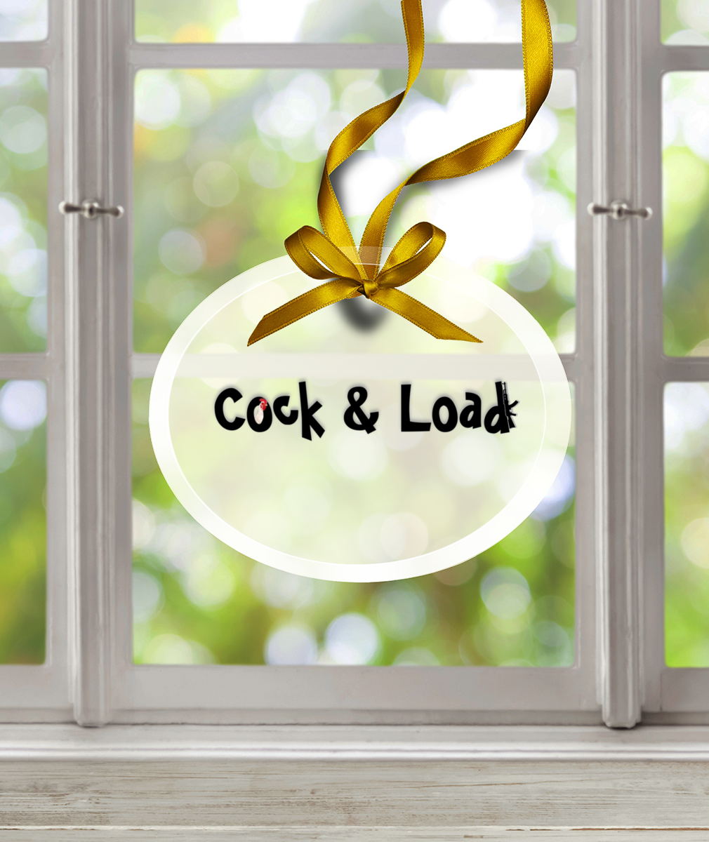 Cock n load Glass Ornament - Oval (Landscape 3