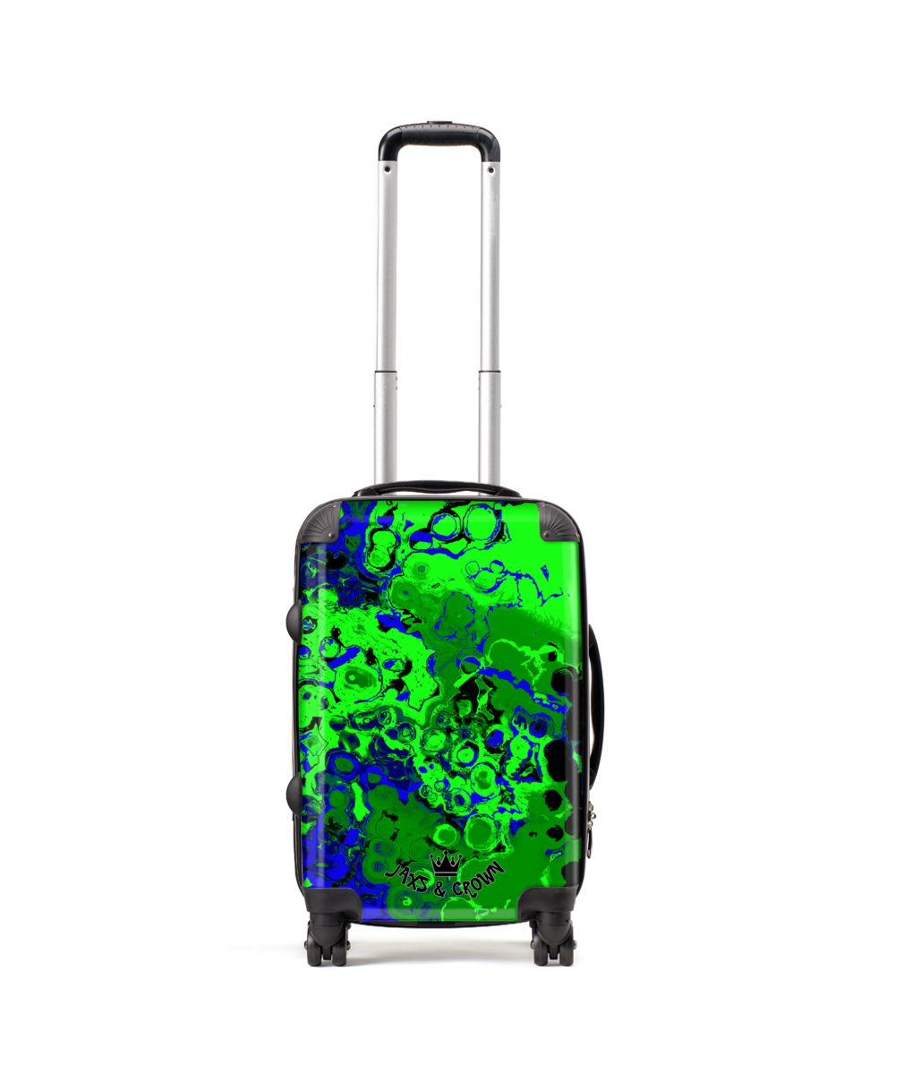 Green/Blu abstract print Cabin Carry-On Suitcase 19