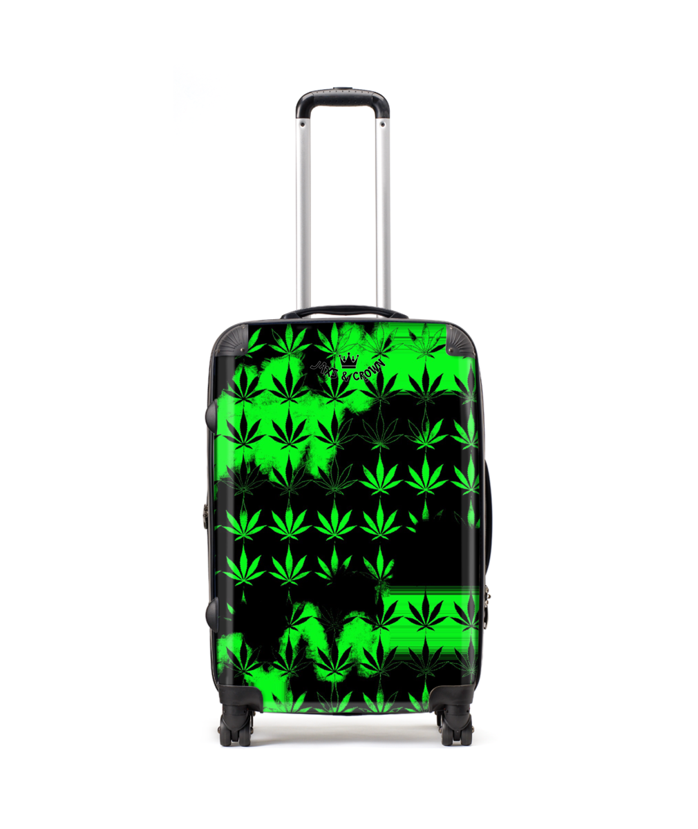 Marijuana print Medium Suitcase 20.5