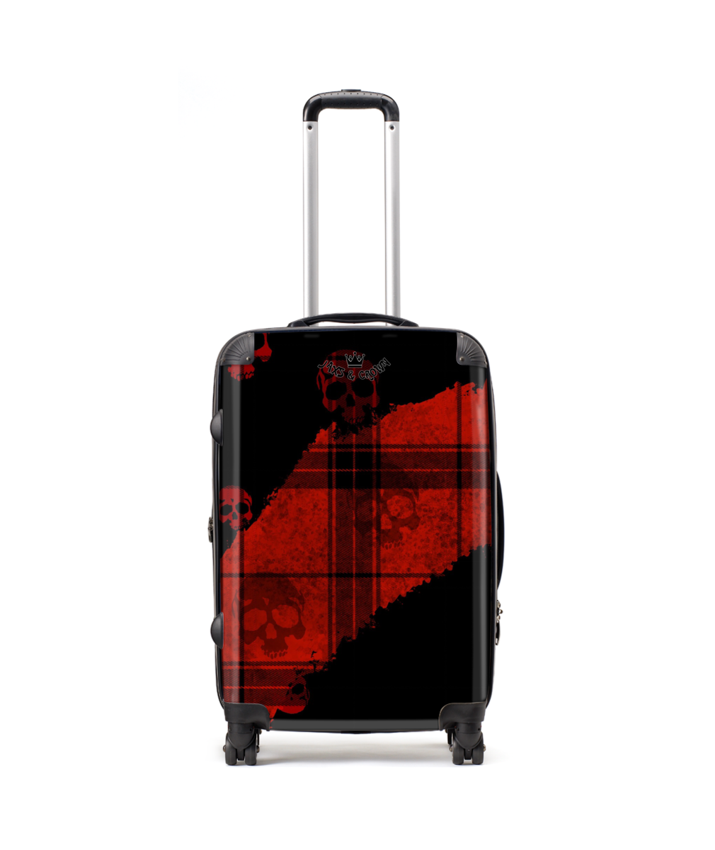 Red plaid skull print Medium Suitcase 20.5