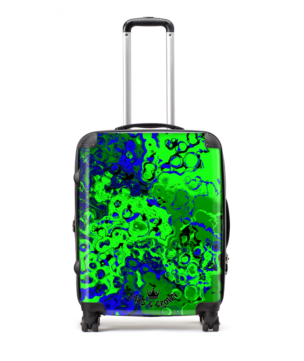 Green/Blu abstract print Large Suitcase 25
