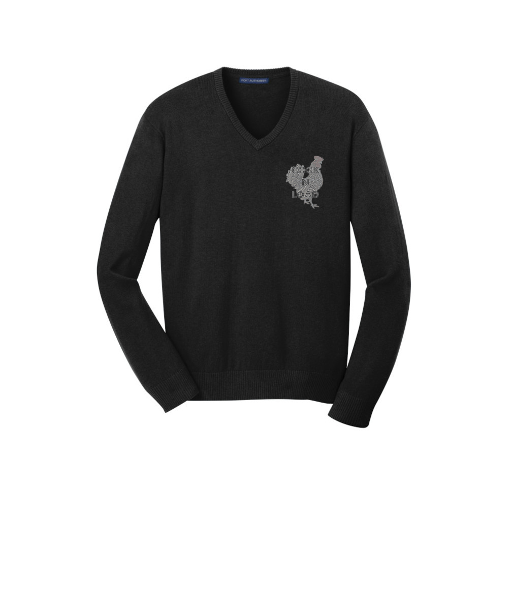 Cock n load Embroidered Port Authority®  V-Neck Sweater or Similar
