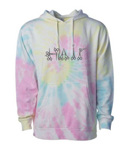 Load image into Gallery viewer, Hair print Unisex Midweight Tie-Dyed DTG Hooded Sweatshirt

