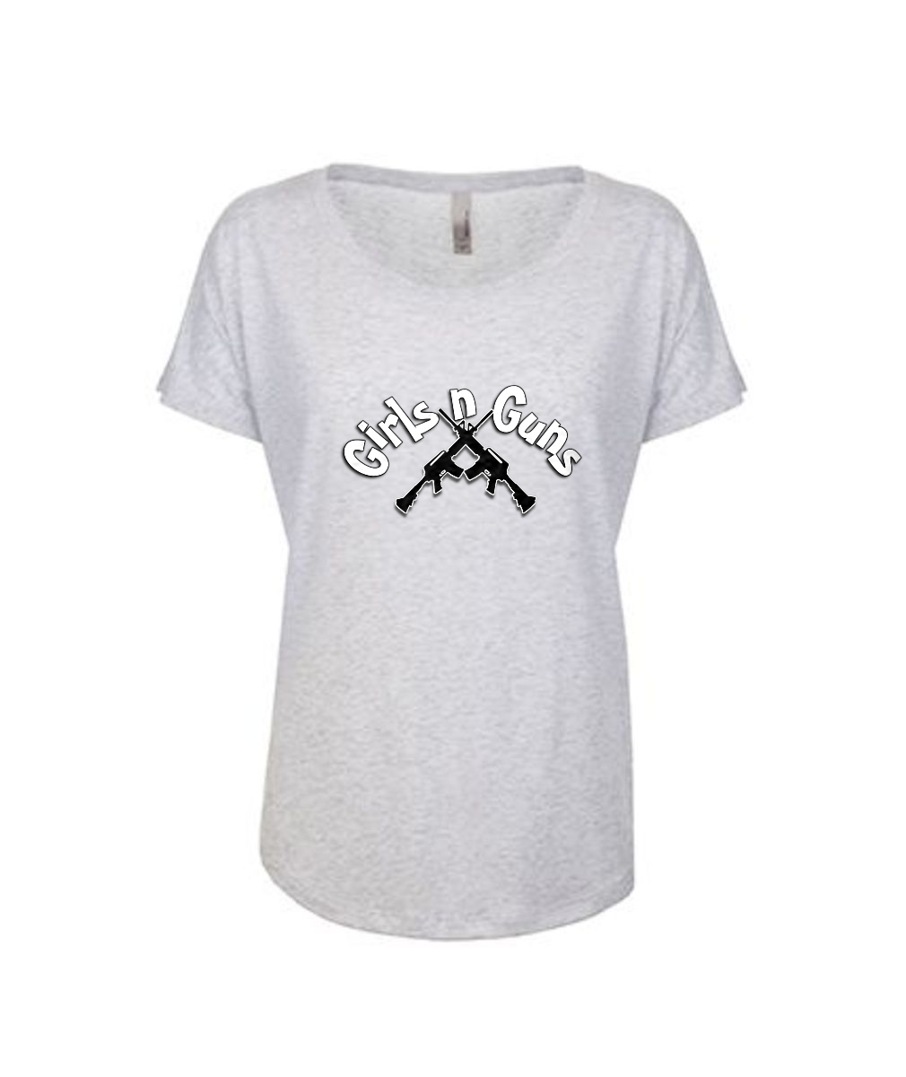 Girls n Guns print Next Level 6760 Women's Tri-Blend Dolman T-Shirt