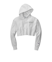 Load image into Gallery viewer, Hair print Champion ® Women’s Reverse Weave ® Cropped Cut-Off Hooded Sweatshirt Embroidered
