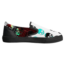 Load image into Gallery viewer, Multicolored skull print D31 Slip-on Shoes - Black
