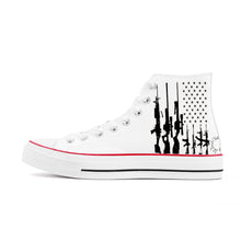 Load image into Gallery viewer, American strong print D70 High Top Canvas Shoes - White
