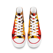 Load image into Gallery viewer, Skateboard art print D70 High Top Canvas Shoes - White
