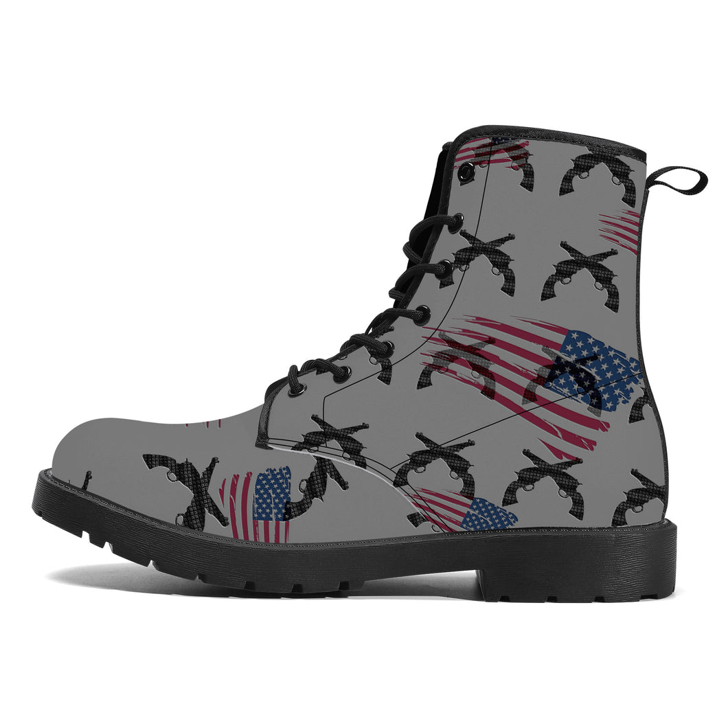 America theme Leather Boots