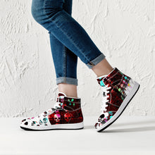 Load image into Gallery viewer, Multicolored skull print High-Top Leather Sneakers - White
